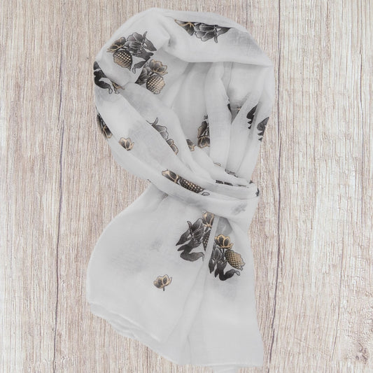 Rogegold outlined flower Scarf