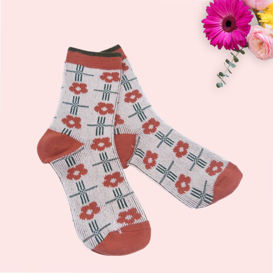 Daisy Flower  Pattern  Socks