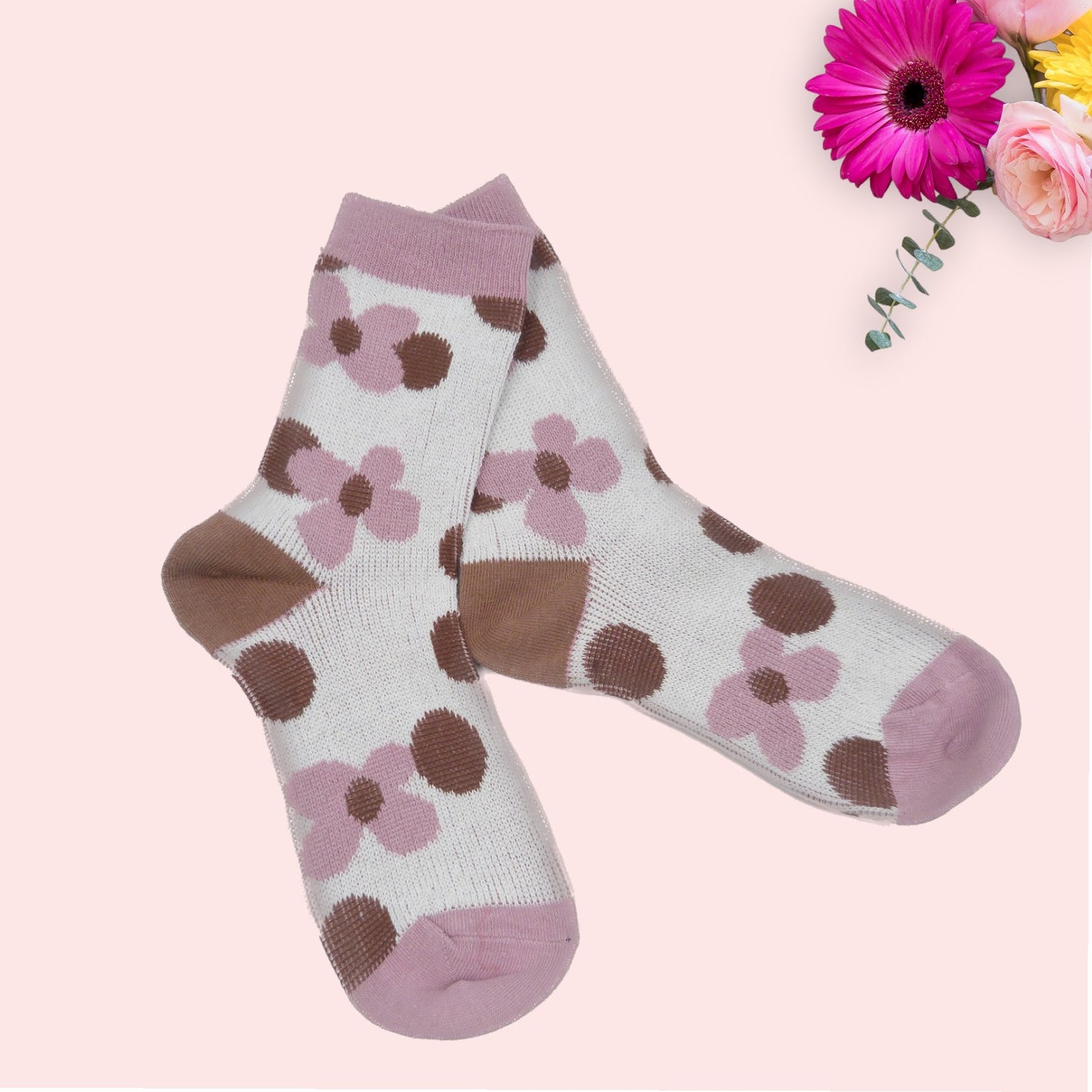Art Print Flower  Pattern  Socks