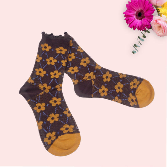 Flower Tulip Daisy Dandelion Daisy  Chrysanthemum Pattern  Socks