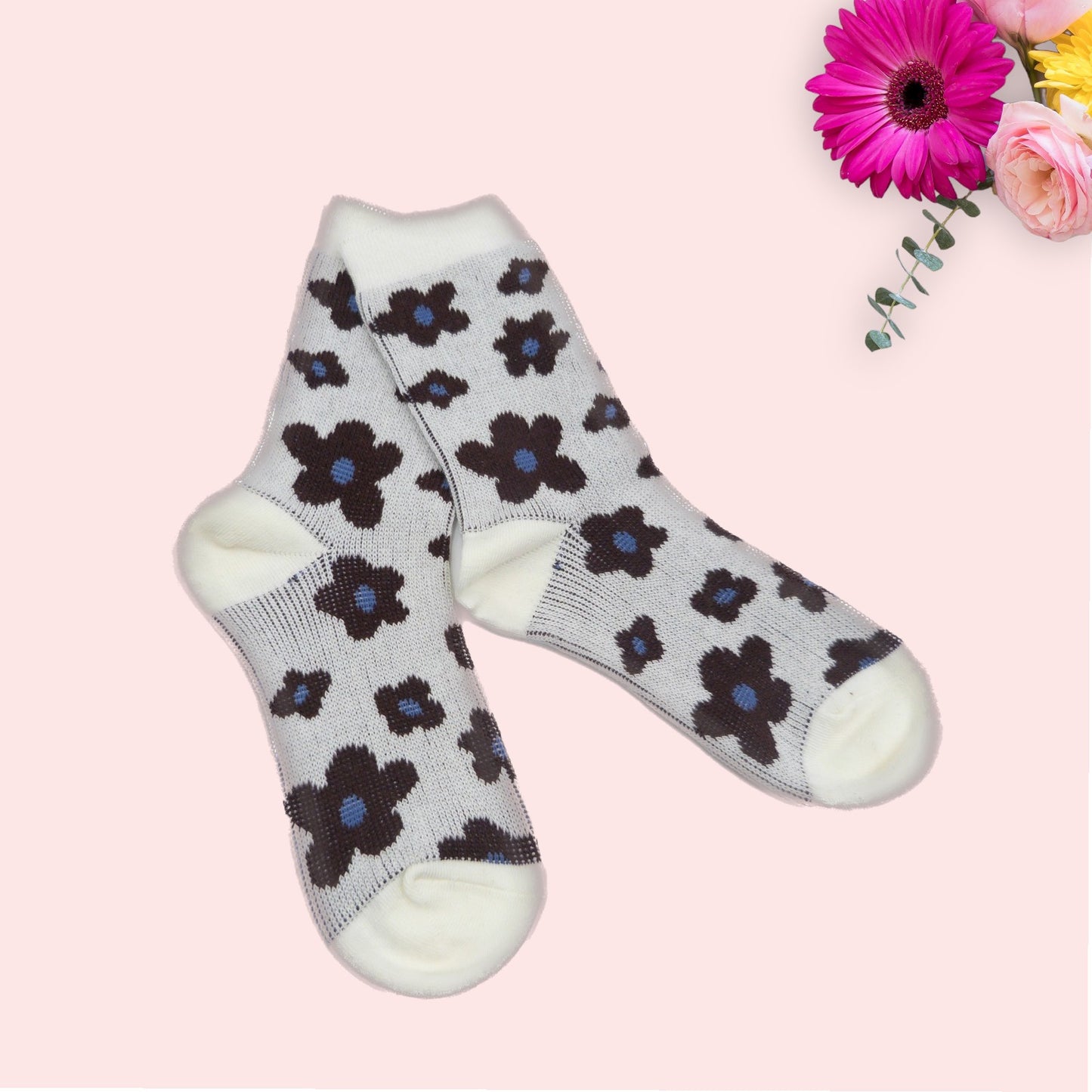 Flower Tulip Daisy Dandelion Daisy  Chrysanthemum Pattern  Socks