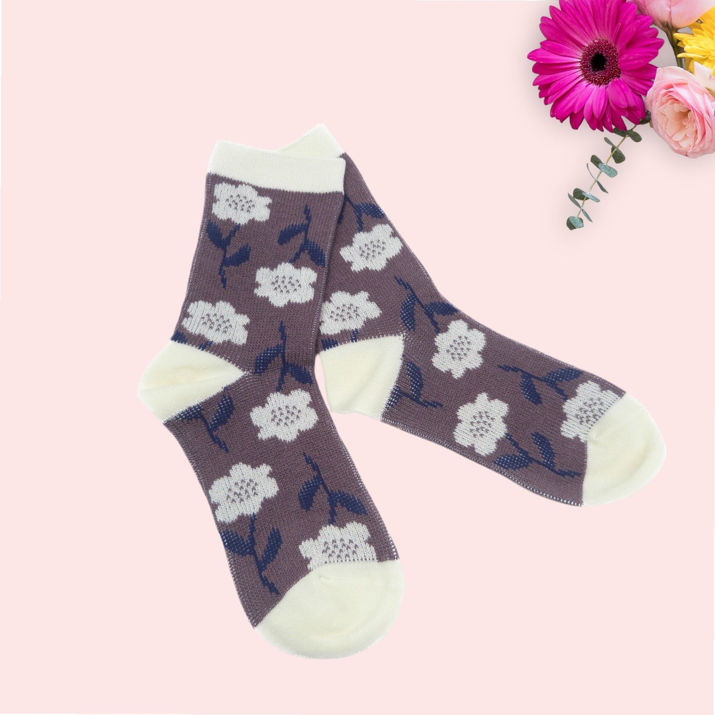 Daisy Flower  Pattern  Socks