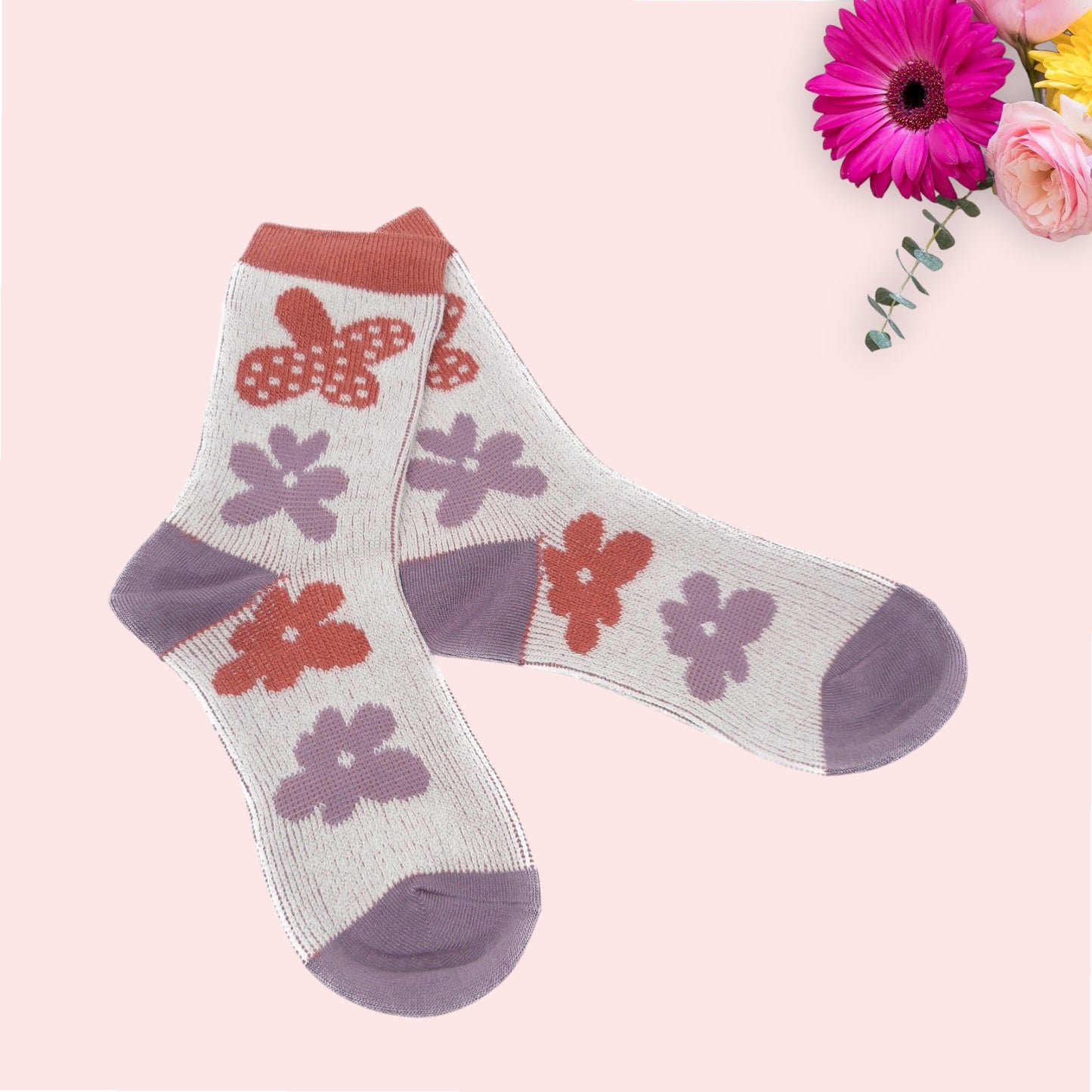 Art Flower  Pattern  Socks