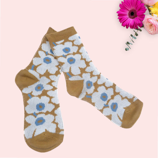 Daisy Flower  Pattern  Socks