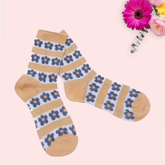 Daisy Flower  Pattern  Socks
