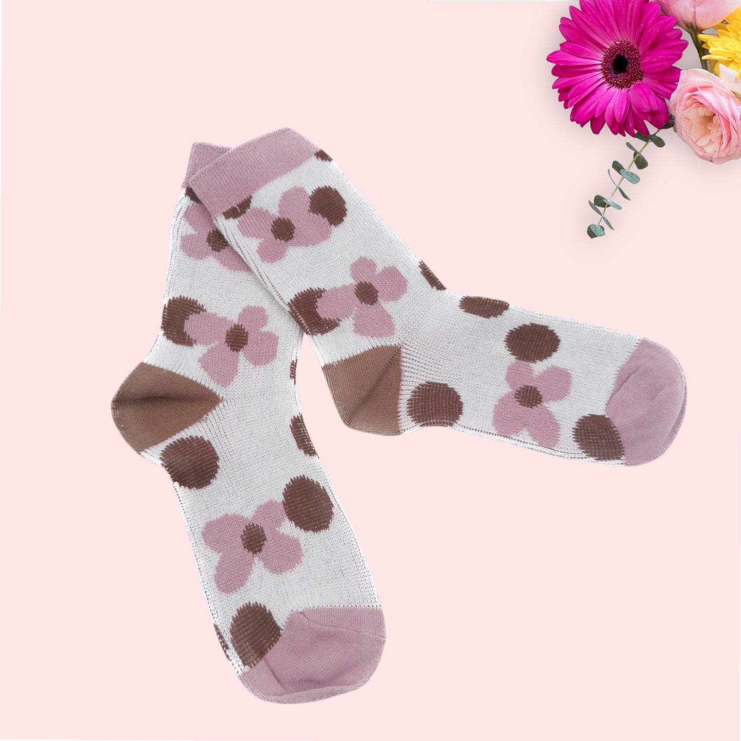 Daisy Flower  Pattern  Socks