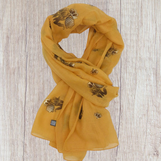 Rogegold outlined flower Scarf