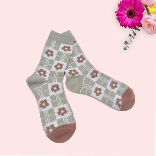 Flower With Pattern Socks