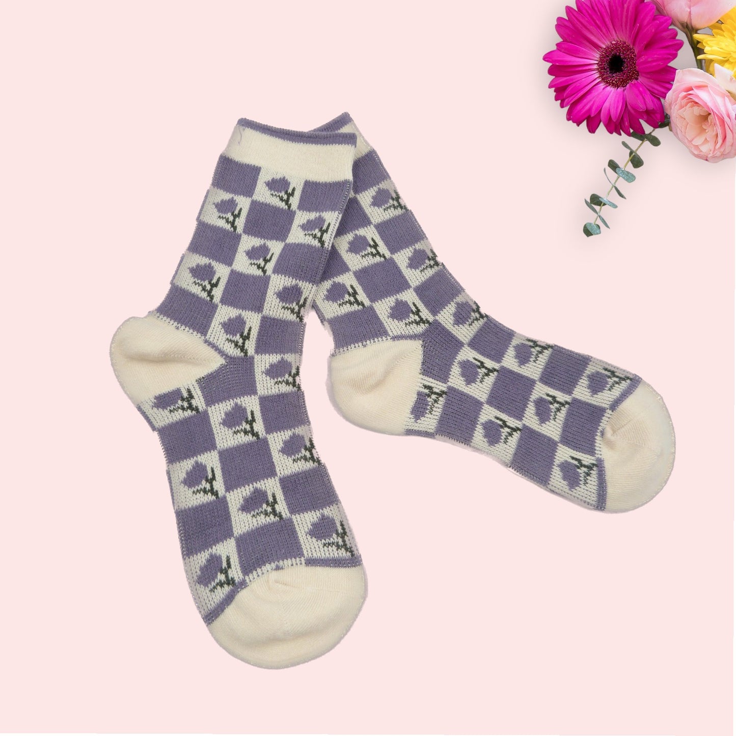 Flower With Pattern Socks