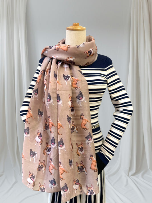French Bulldog  Print Scarf