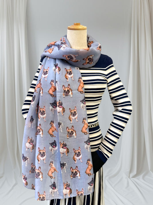 French Bulldog  Print Scarf