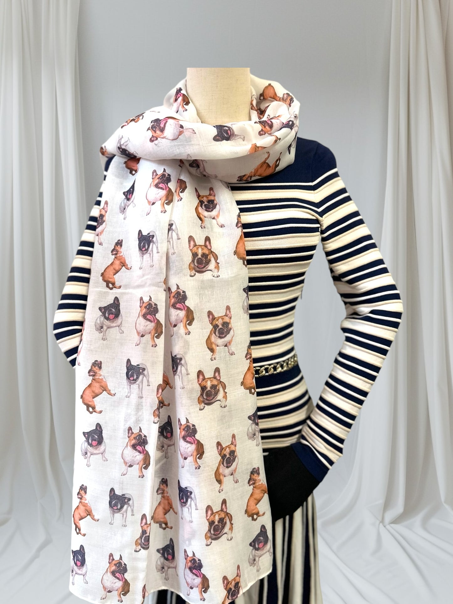 French Bulldog  Print Scarf
