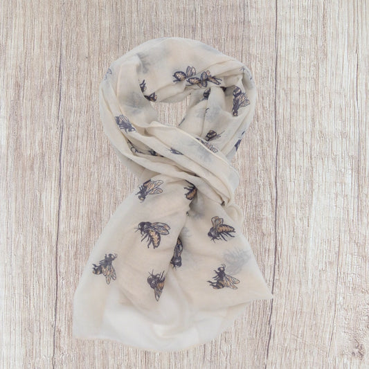 Glitter Bee Print Wrap Scarf