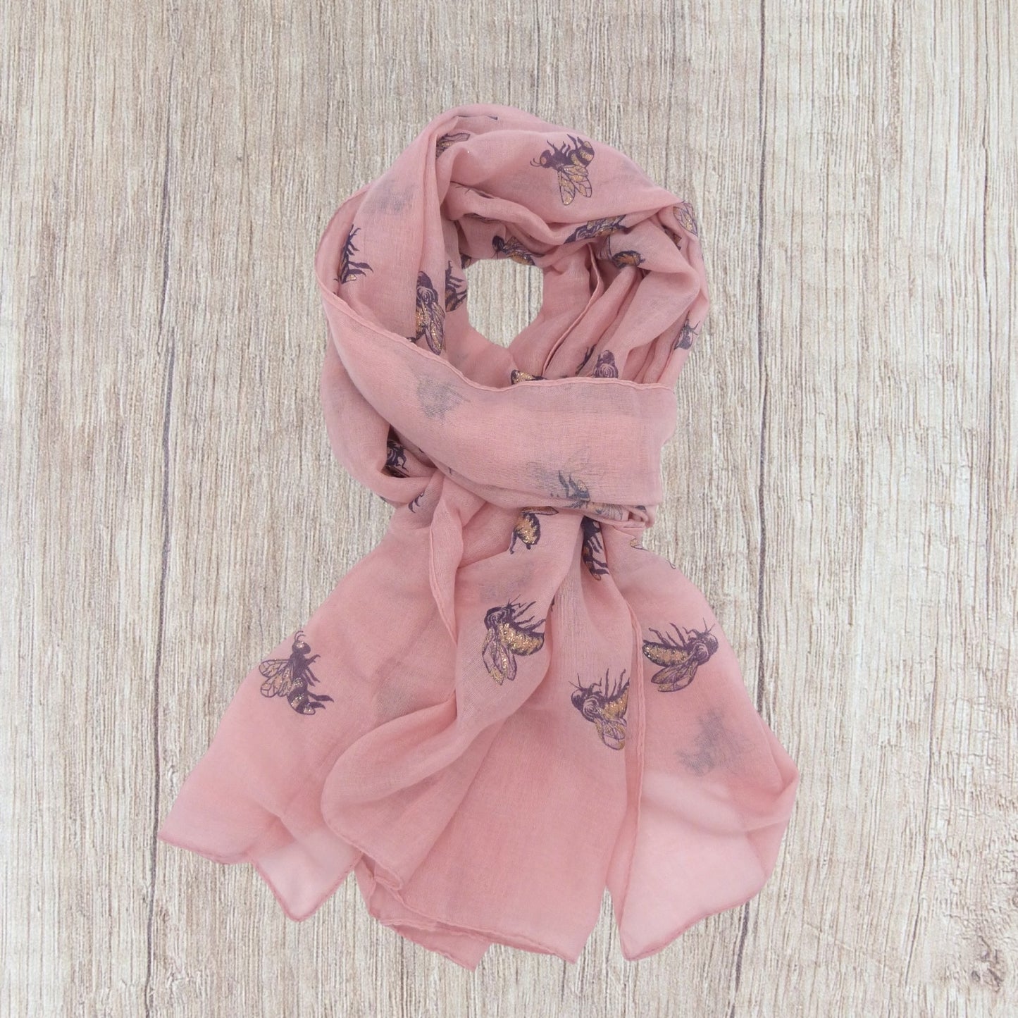 Glitter Bee Print Wrap Scarf
