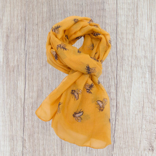 Glitter Bee Print Wrap Scarf