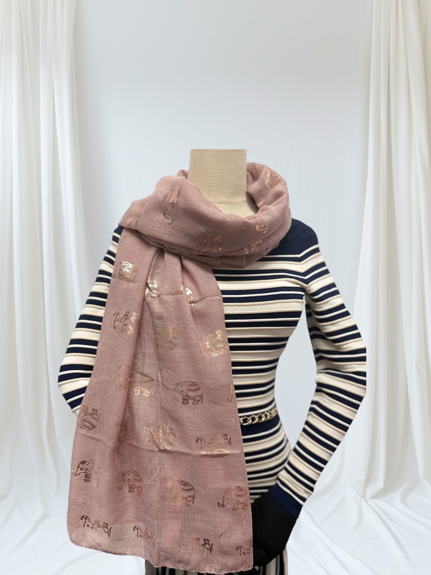 Glitter Elephant Print Scarf