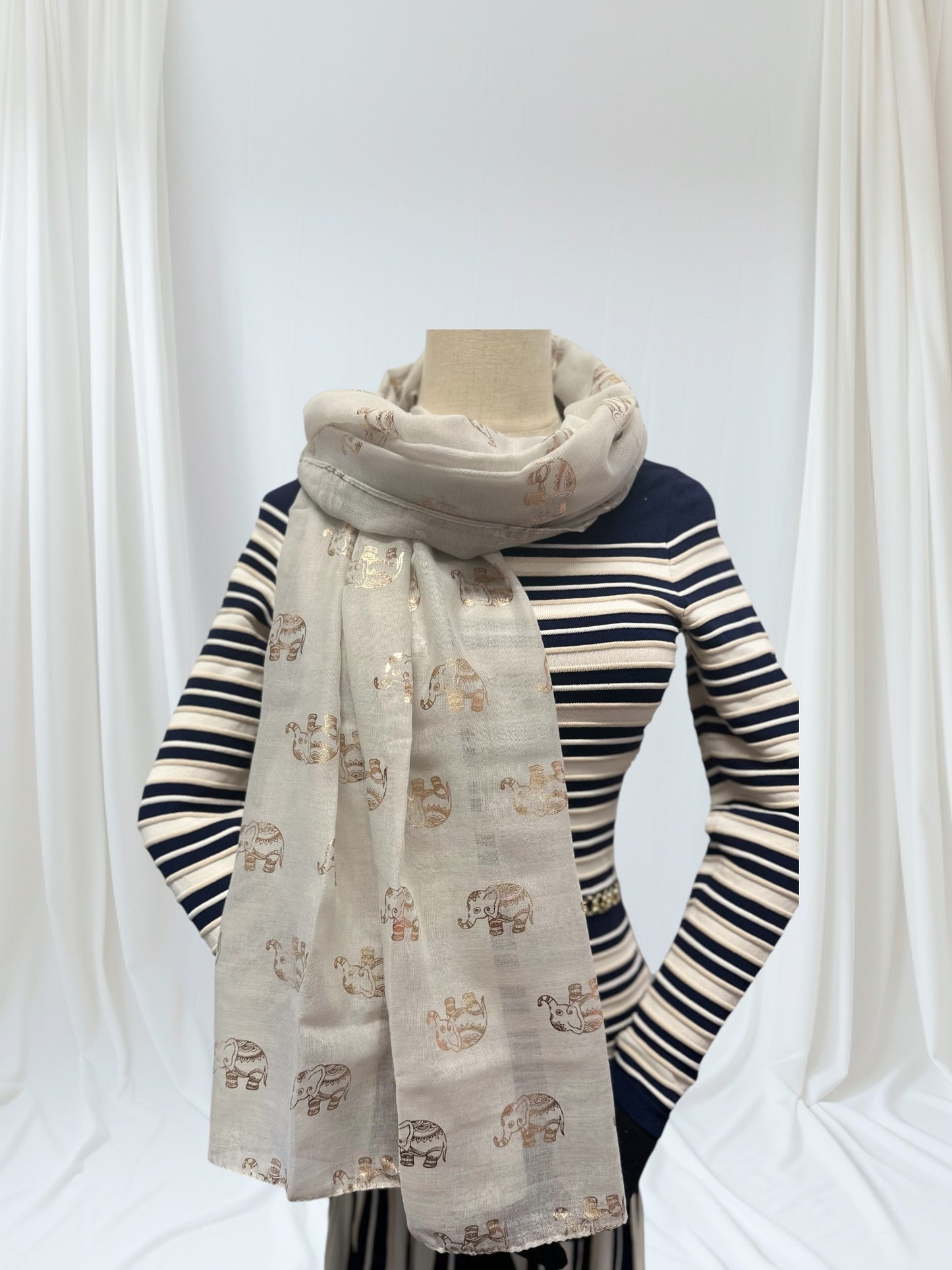 Glitter Elephant Print Scarf