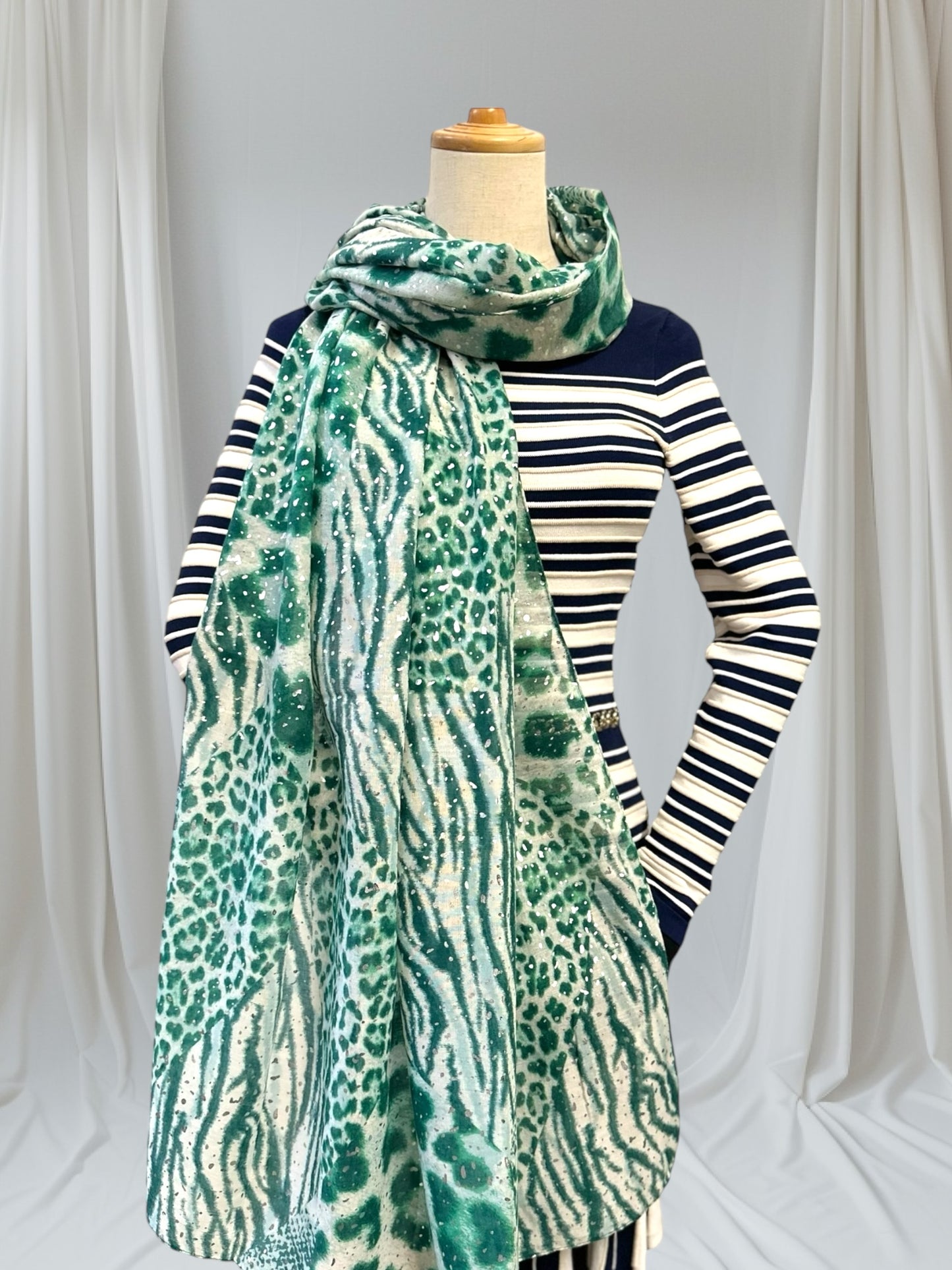 Glitter Leopard Print Scarf
