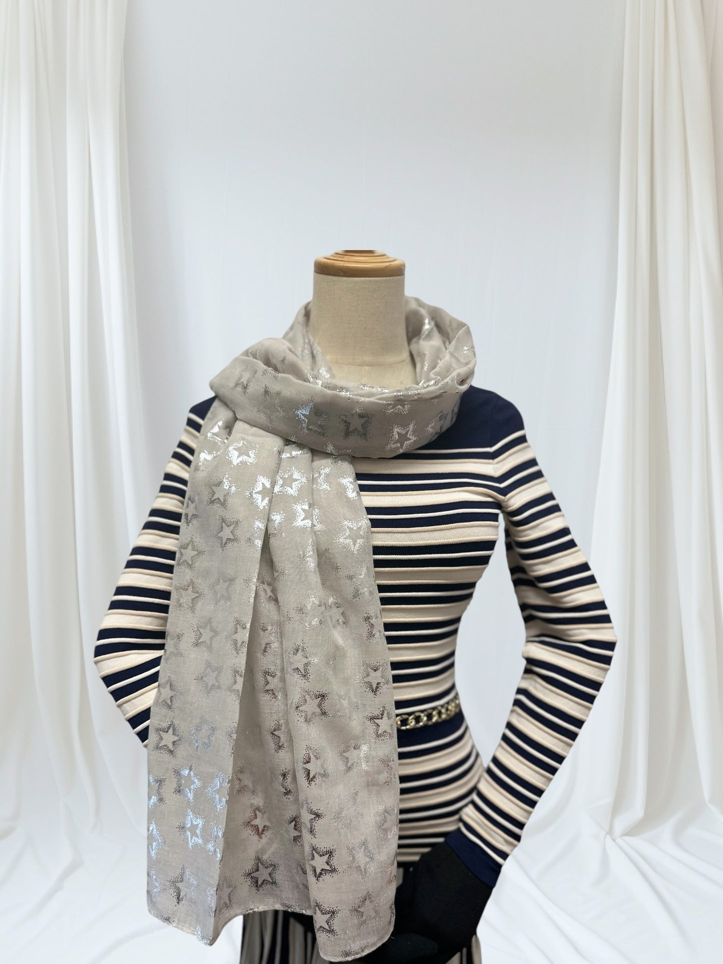 Glitter Stars Print Scarf
