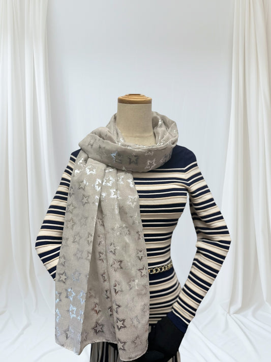 Glitter Stars Print Scarf
