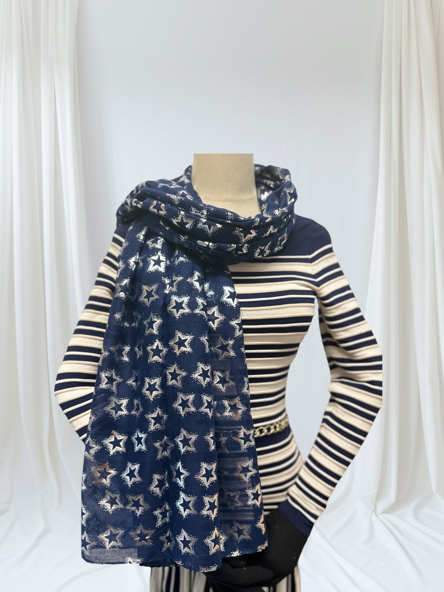 Glitter Stars Print Scarf