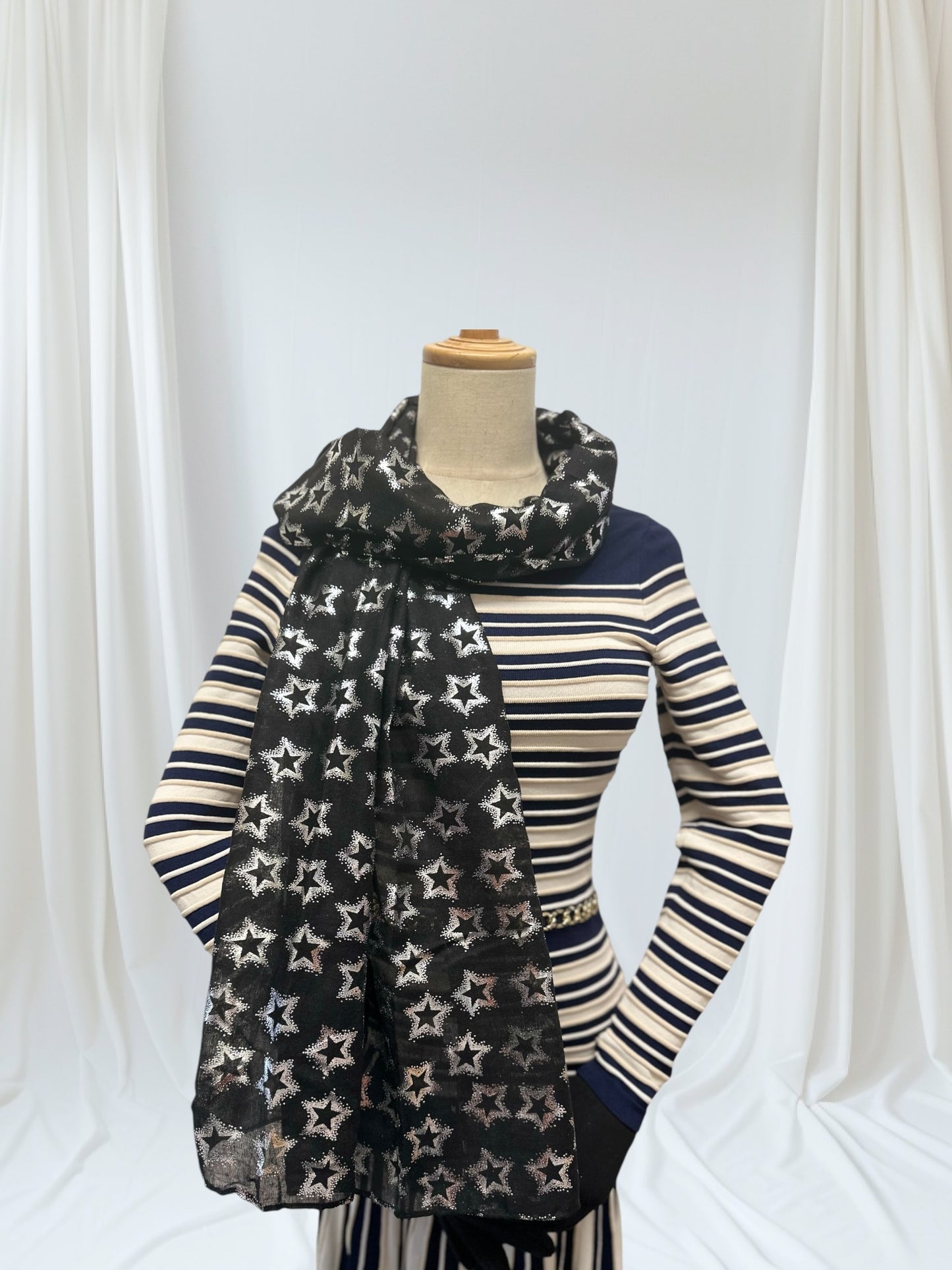 Glitter Stars Print Scarf