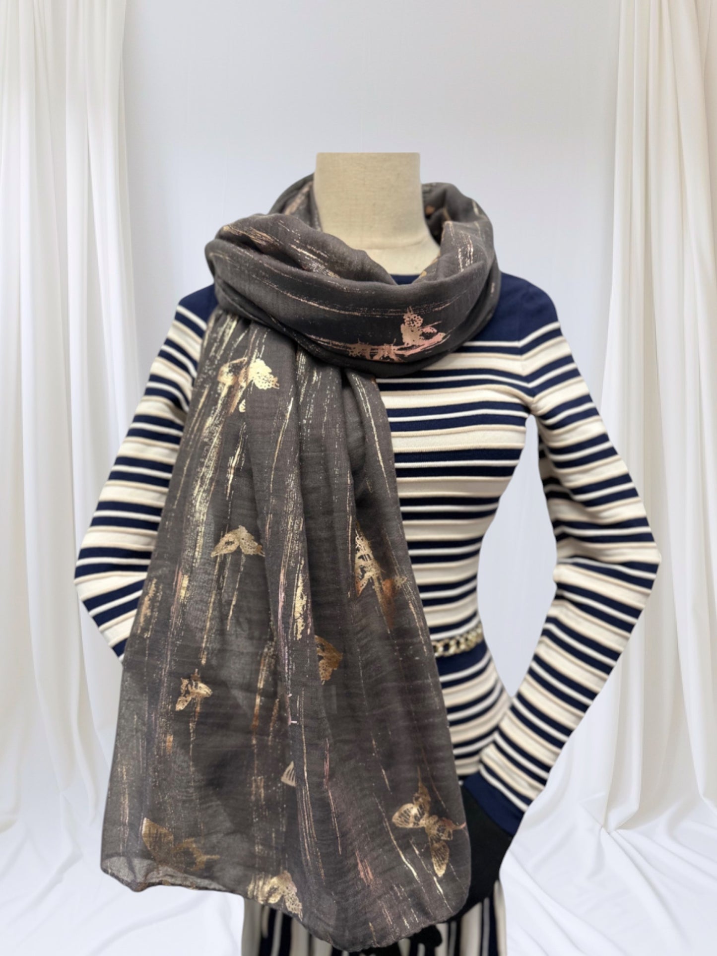 Glitter Butterfly print scarf