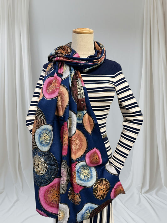 Rose gold outlined Circle Print Pashmina