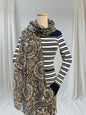 Glitter Foil Flower Print  Scarf