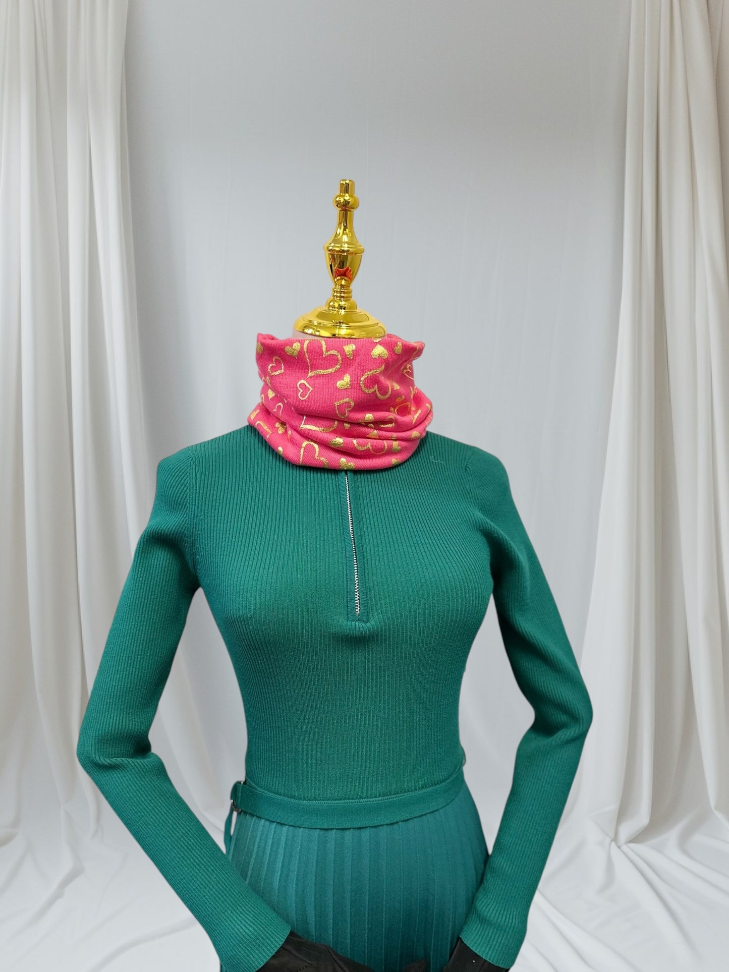 Glitter Heart Print Snood