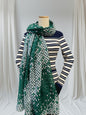 Glitter Foil Leaf Raindrop Print  Scarf
