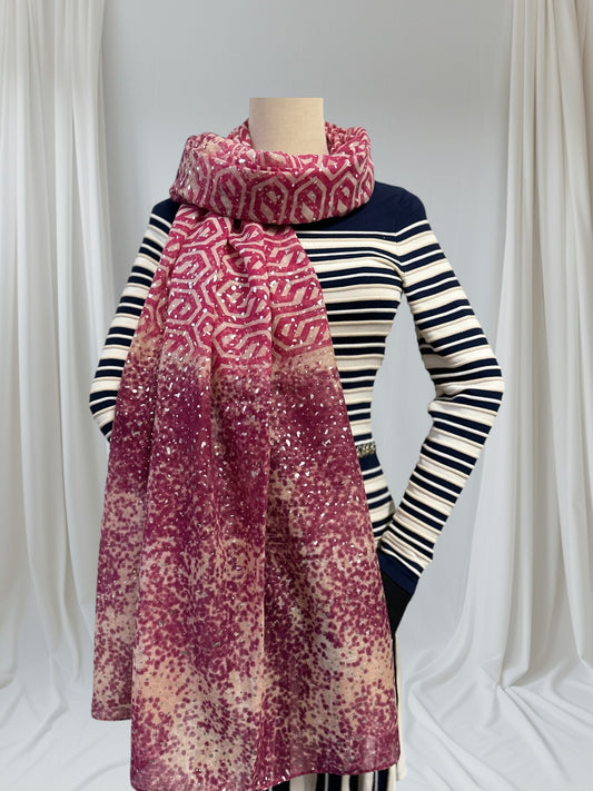 Glitter Leopard Spots Print Scarf