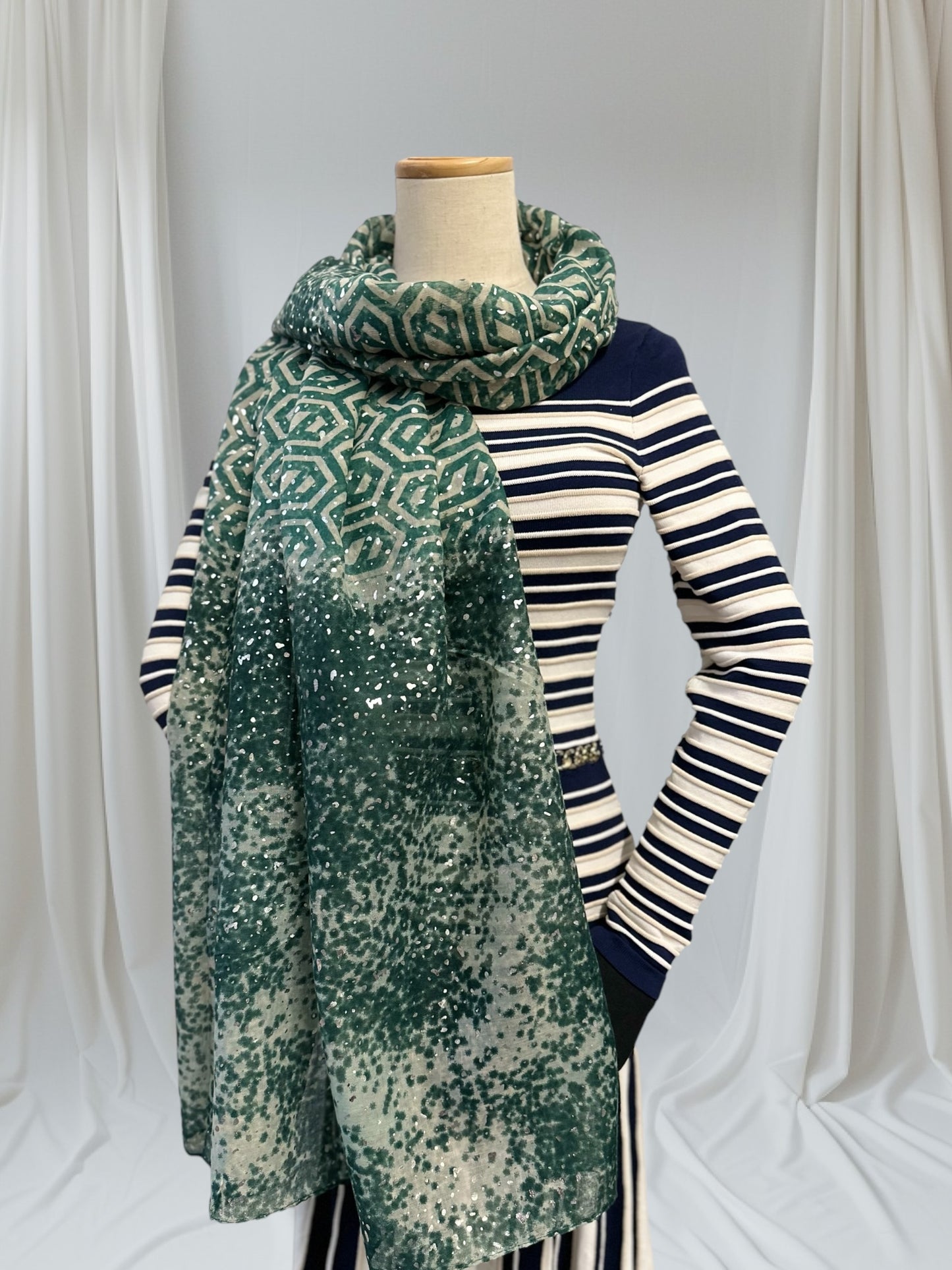 Glitter Leopard Spots Print Scarf