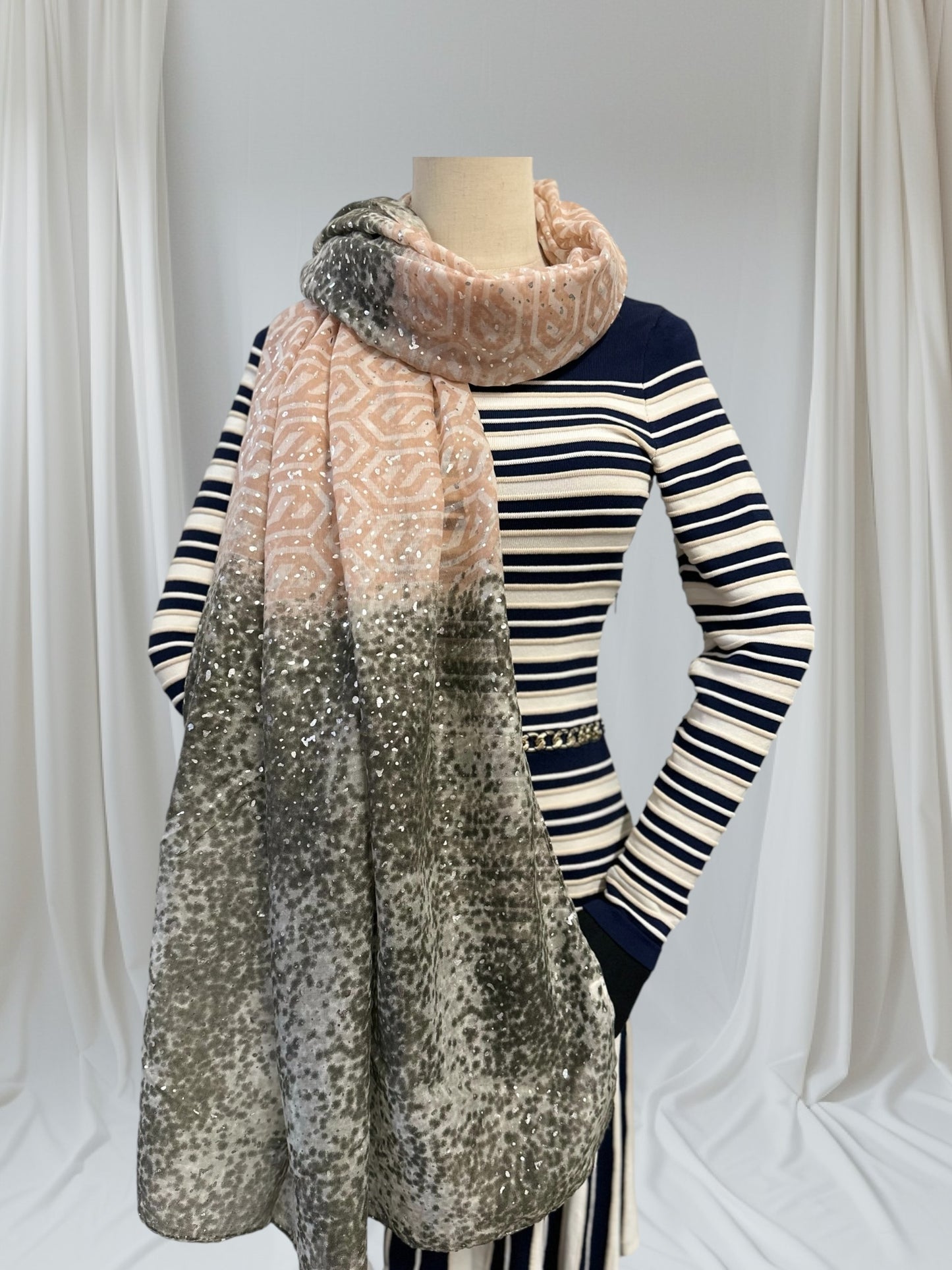 Glitter Leopard Spots Print Scarf