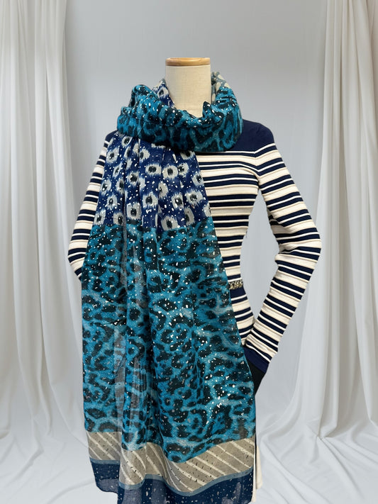 Glitter Leopard Spots Dots Print Scarf