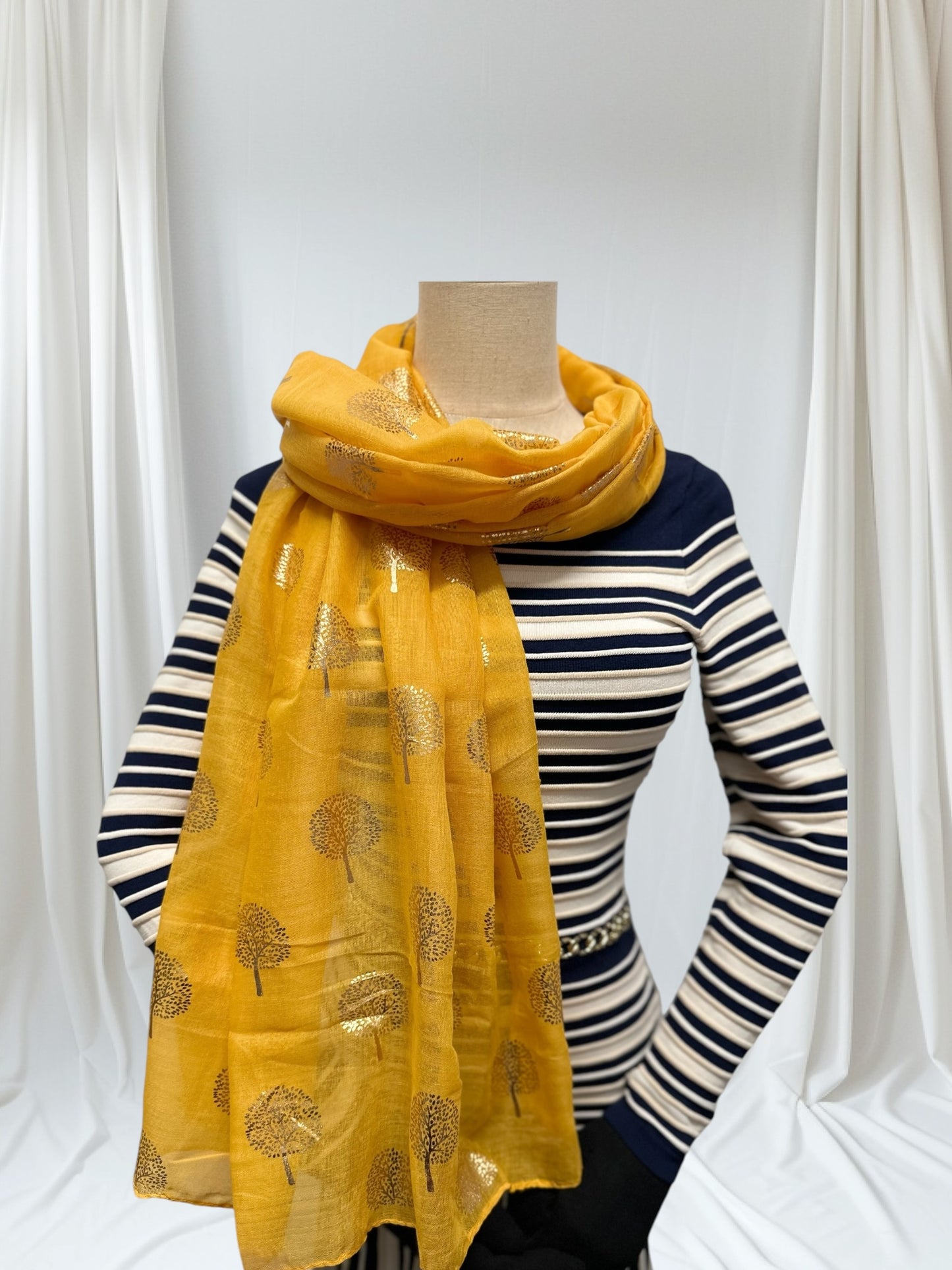 Glitter tree of life Mulberry tree print scarf