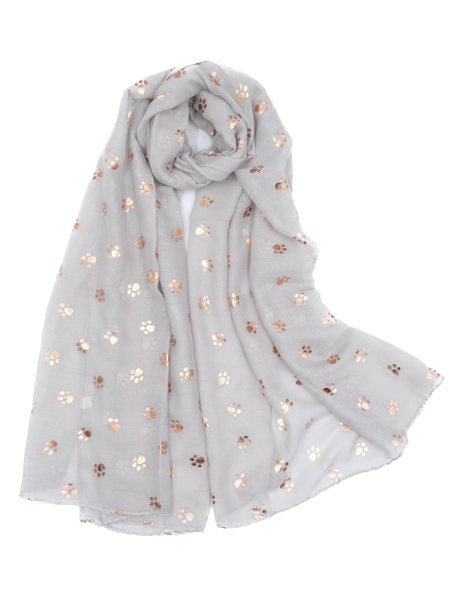 Glitter Rose Gold Paw Print Scarf