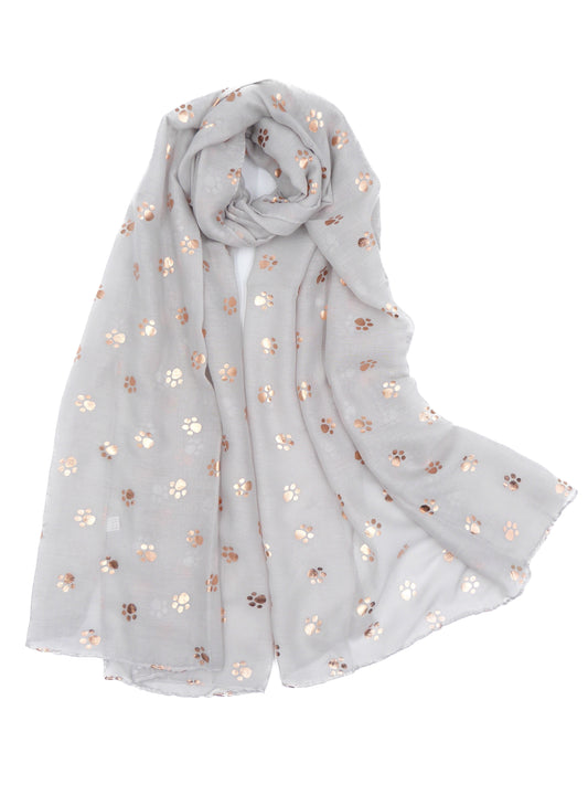 Glitter Rose Gold Paw Print Scarf