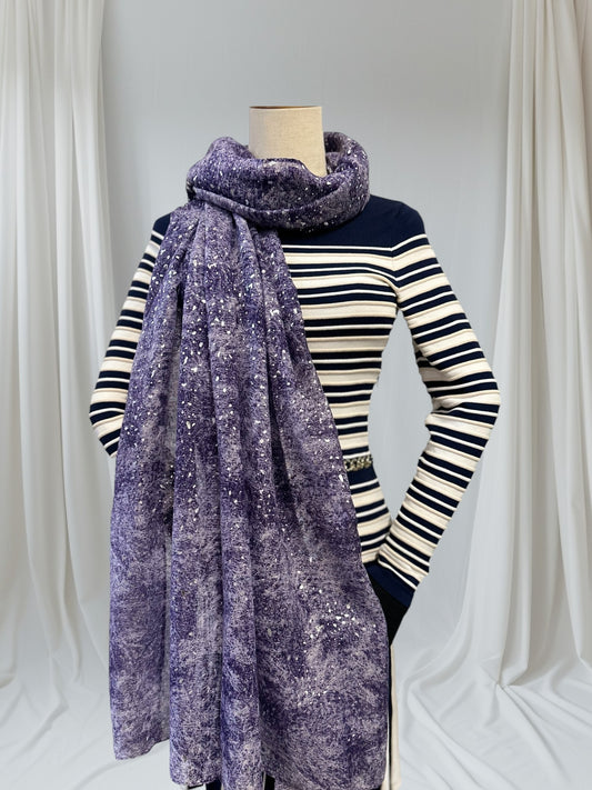 Glitter Foil  Print Scarf
