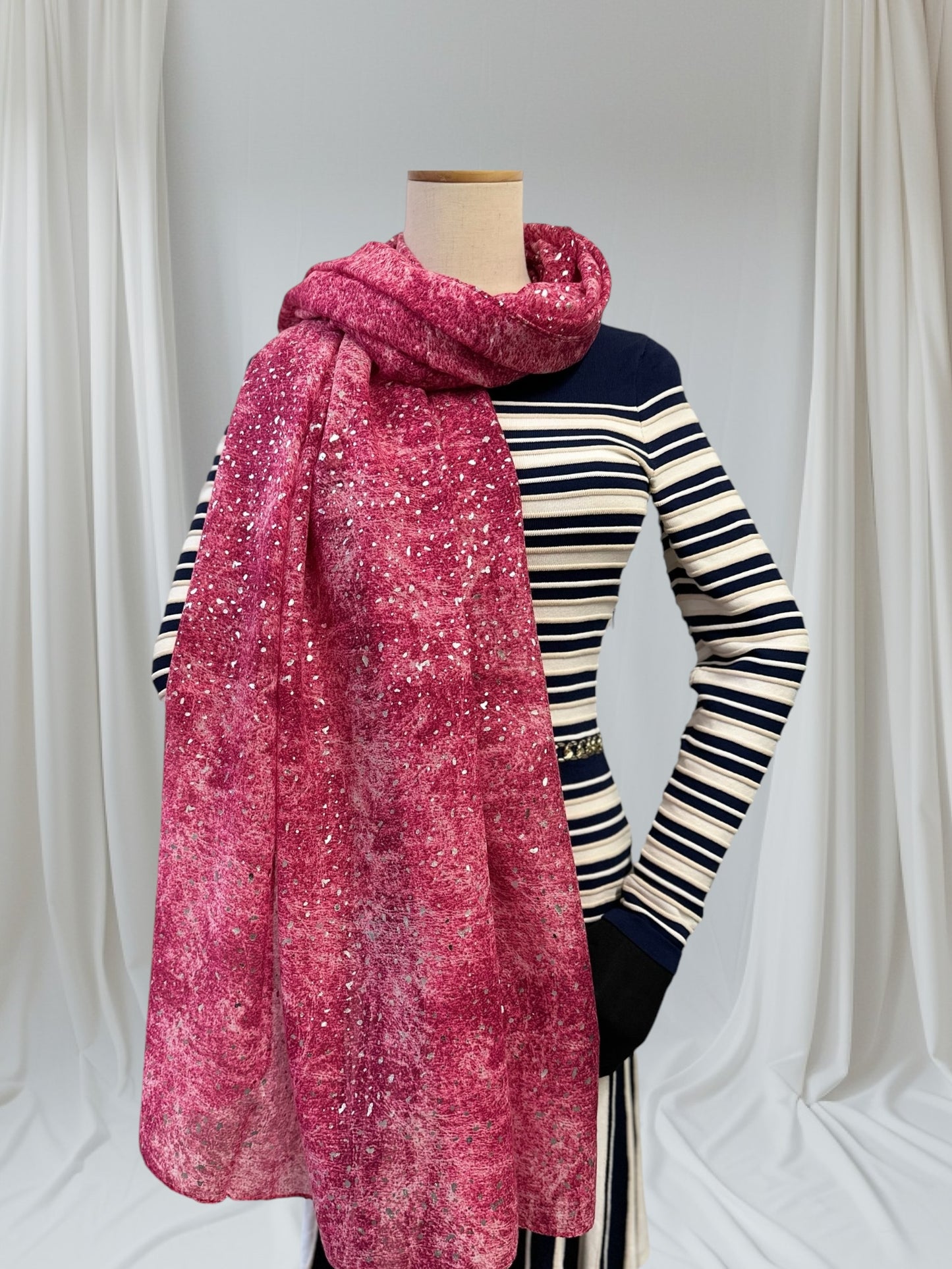 Glitter Foil  Print Scarf