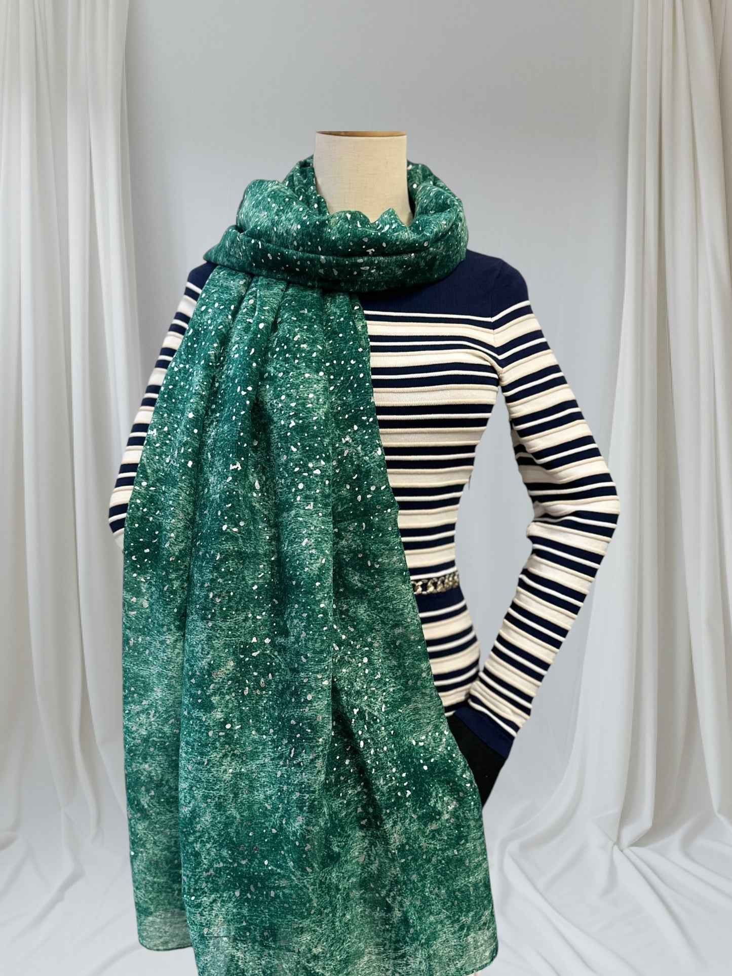 Glitter Foil  Print Scarf