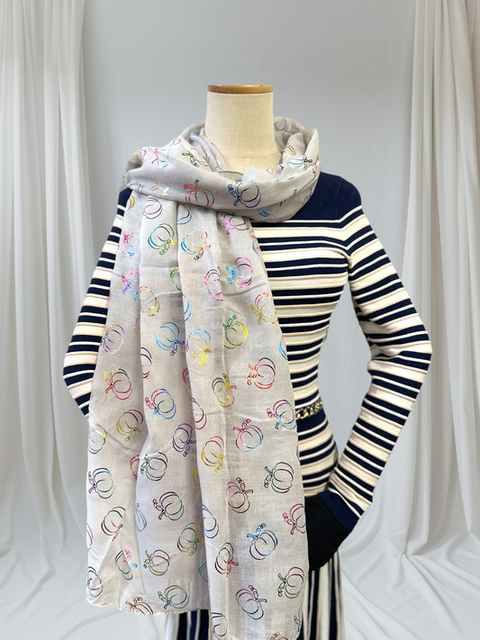Glitter Pumpkin Print Scarf