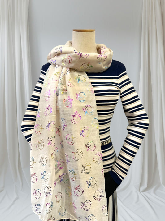 Glitter Pumpkin Print Scarf