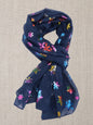 Rainbow Glitter Snowflakes  Print Scarf
