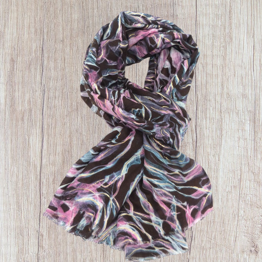 Roses Flower with rosegold outlined Print Scarf