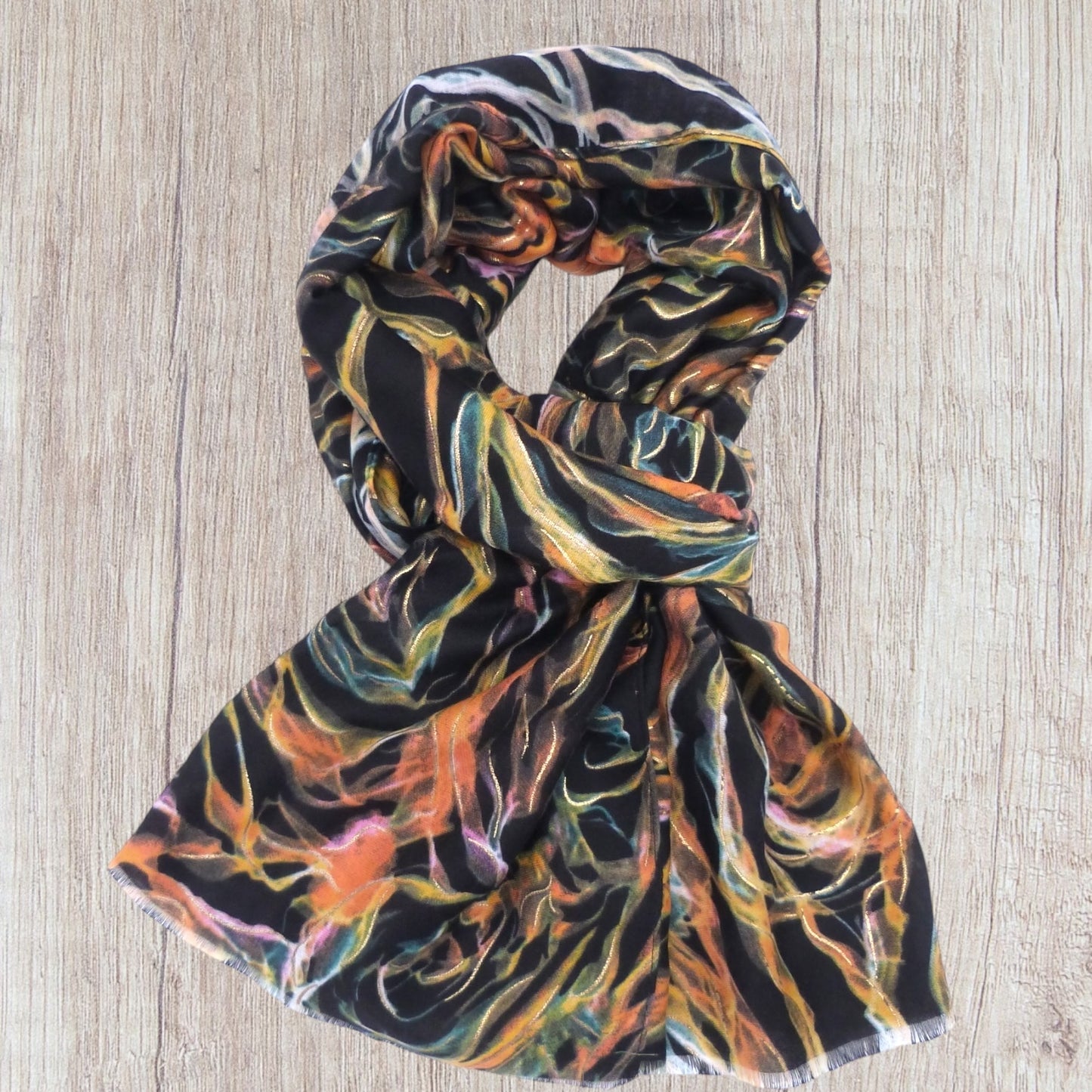 Roses Flower with rosegold outlined Print Scarf