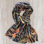 Roses Flower with rosegold outlined Print Scarf
