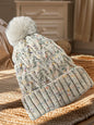 Hats for Women Double Layer Fleece Line Beanie with Bobble Pom Pom