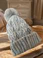 Hats for Women Double Layer Fleece Line Beanie with Bobble Pom Pom