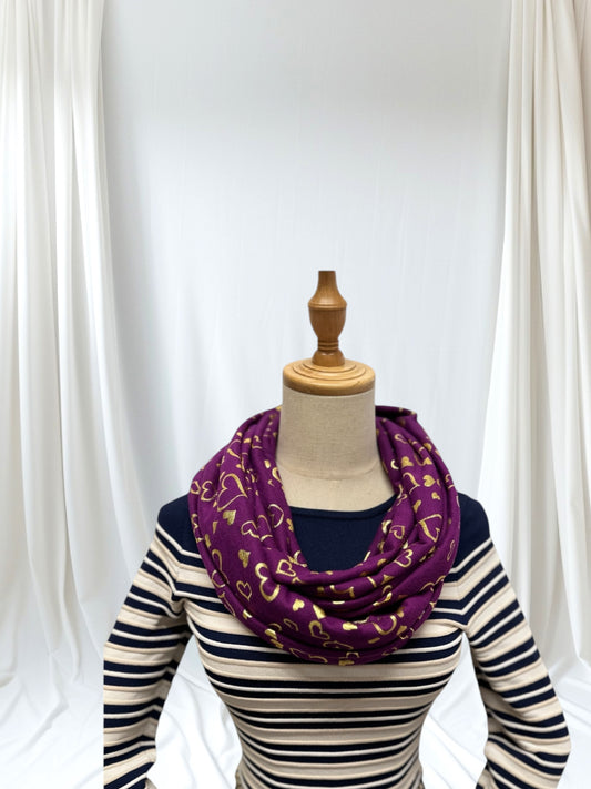 Large Glitter Heart Print Snood